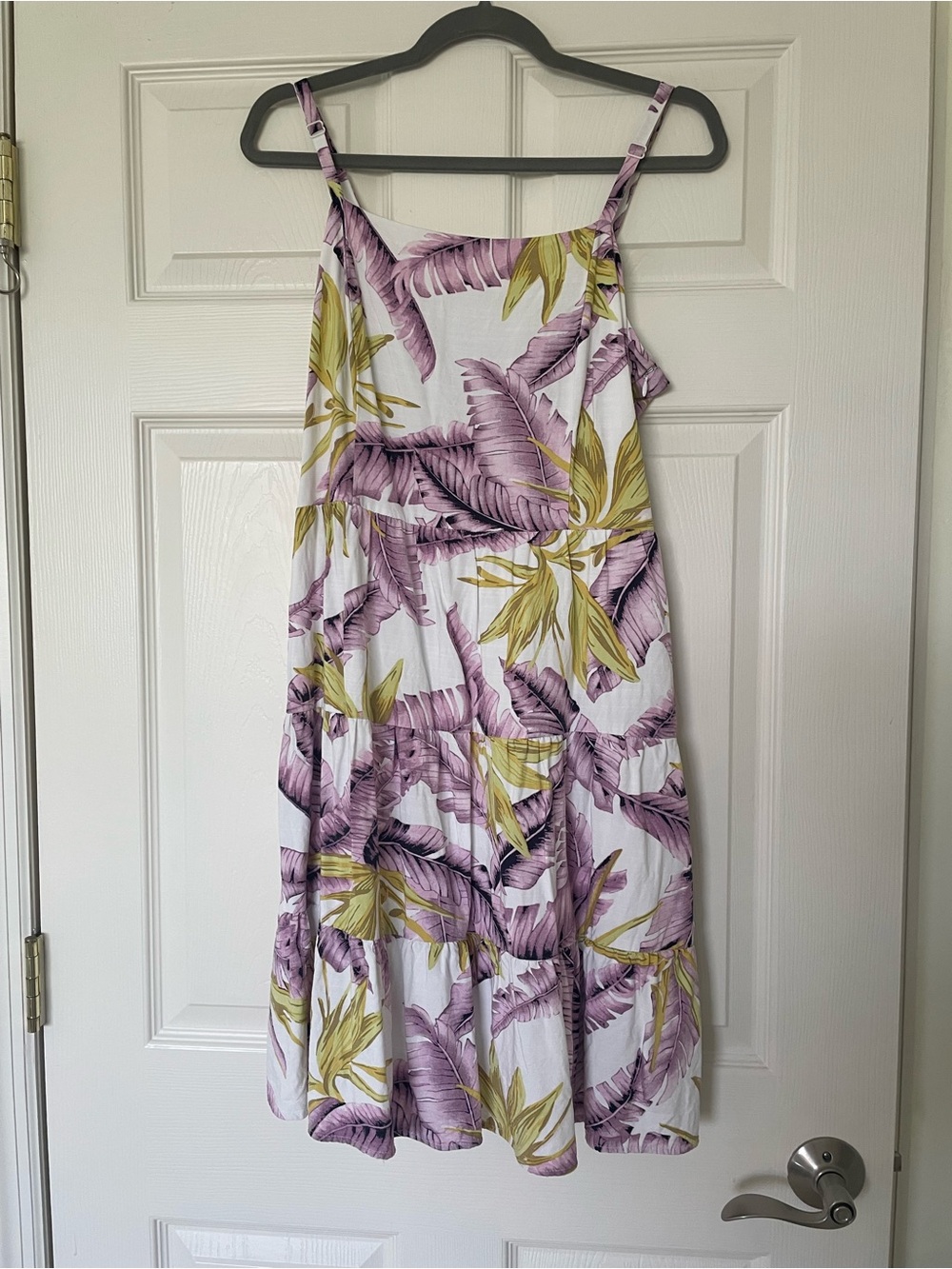 Loft Floral Midi tiered Sundress in Lavender & Mustard yellow